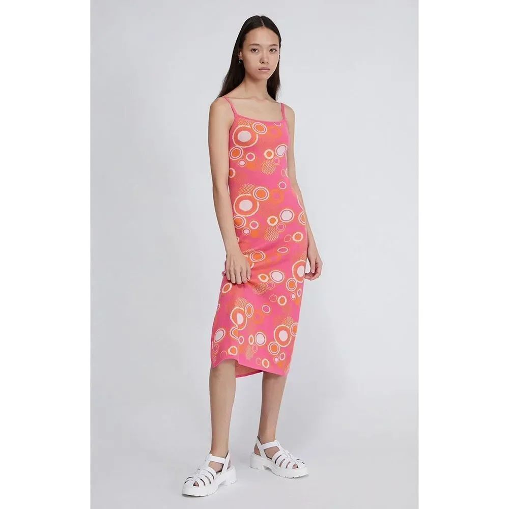 Free People Another Girl Eco Abstract Bubble Intarsia Maxi Dress
